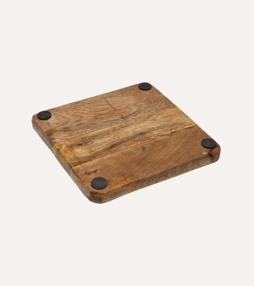 Centro de Mesa Gaia Cuadrado de Madera de Mango