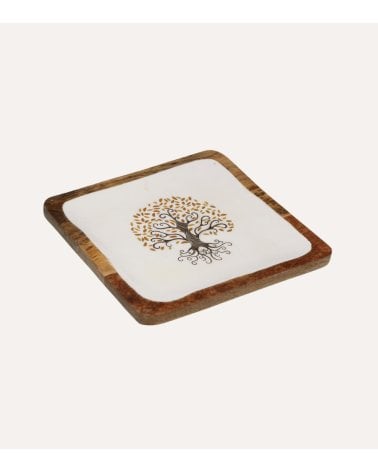 Centro de Mesa Gaia Cuadrado de Madera de Mango