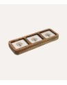 Centro de Mesa Gaia con 3 Compartimentos de Madera de Mango