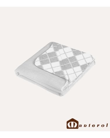 Manta Plaid Otto Reversible de Borreguillo y Cuadros