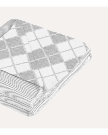 Manta Plaid Otto Reversible de Borreguillo y Cuadros