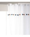 Cortina Decorativa con Pompones, Tamaño 140x240cm, Ideal para Hogar y Oficina-2