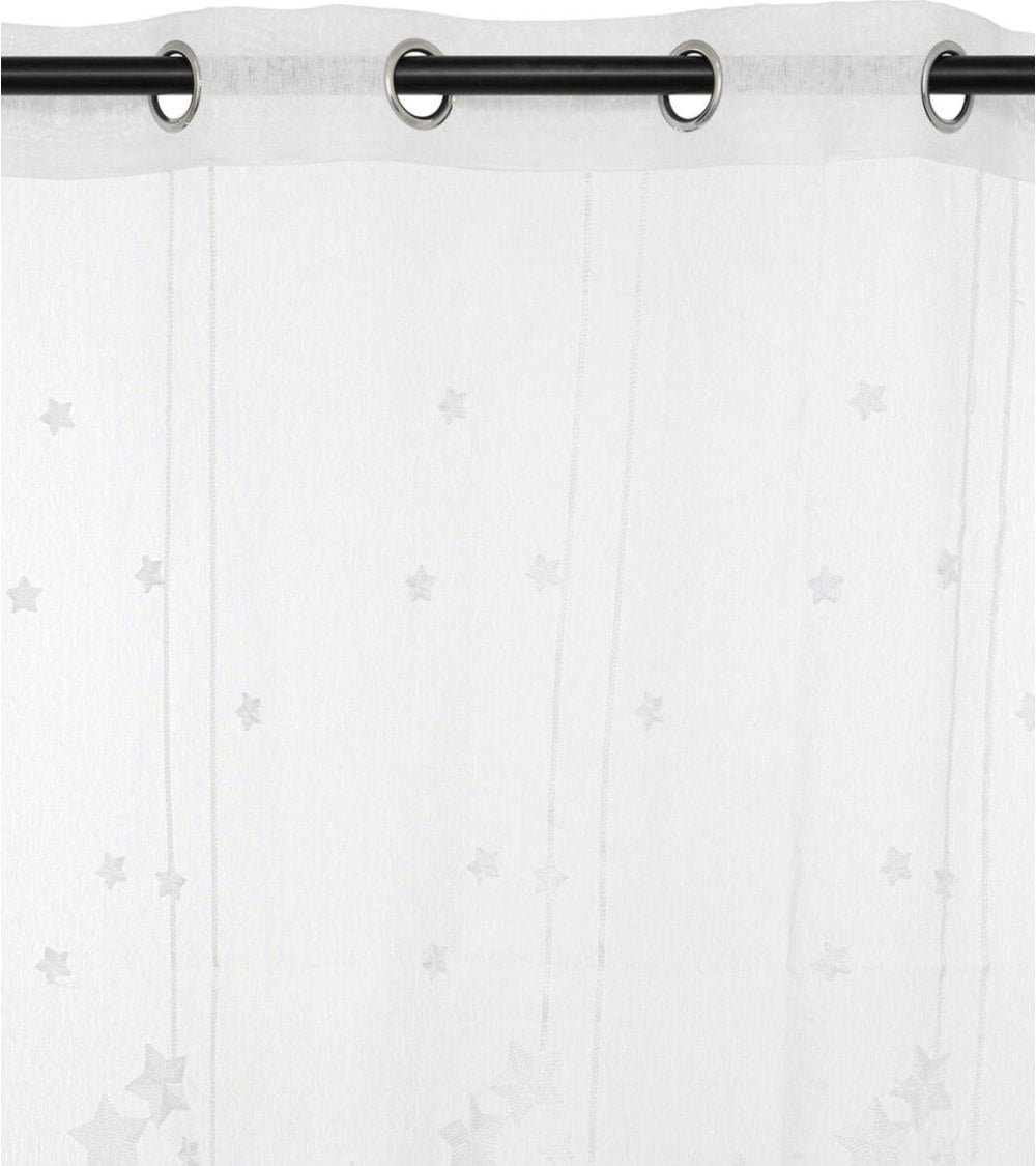 Cortina Blanca con Estrellas de 240 cm - Decoración Infantil de Ventanas Elegante-1