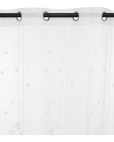 Cortina Blanca con Estrellas de 240 cm - Decoración Infantil de Ventanas Elegante-1