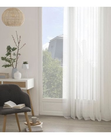 Cortina Blanca Georgette de Alta Calidad Tamaño 140x240 cm para Hogar y Oficina-1