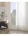 Cortina Blanca Georgette de Alta Calidad Tamaño 140x240 cm para Hogar y Oficina-1