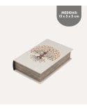 Libro Decorativo con Compartimento Gaia de Lienzo y Madera