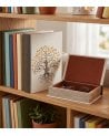 Libro Decorativo con Compartimento Gaia de Lienzo y Madera