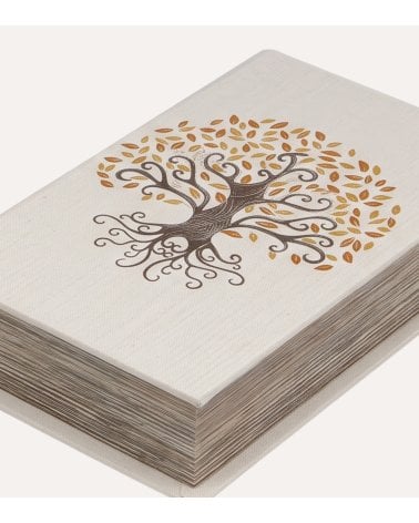 Libro Decorativo con Compartimento Gaia de Lienzo y Madera