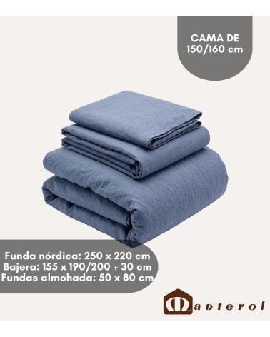 Juego de Funda Nórdica Color Wash de 100% Algodón