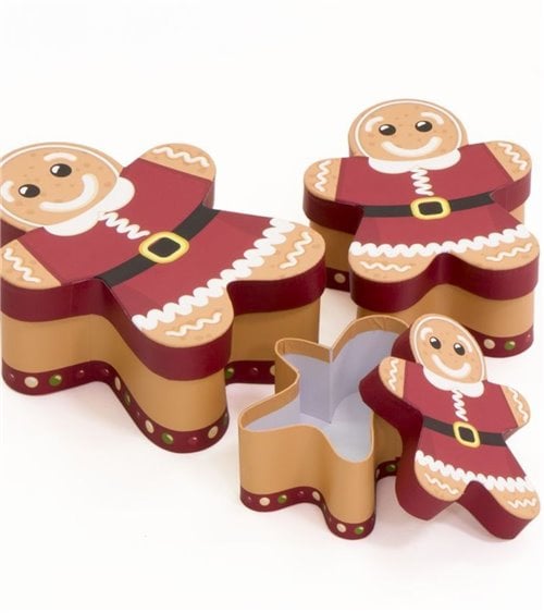 Caja de Cartón con Forma de Galleta de Jengibre