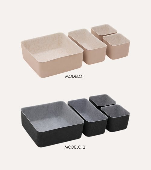 Set de 4 Organizadores Feltia Altos de Fieltro