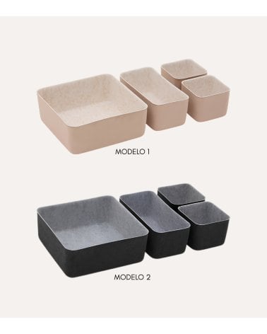 Set de 4 Organizadores Feltia Altos de Fieltro