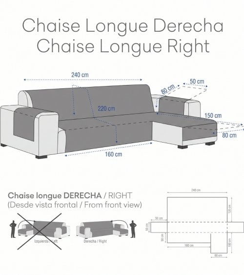 Funda de Sofá Chaise Longue Sky