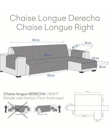 Funda de Sofá Chaise Longue Sky