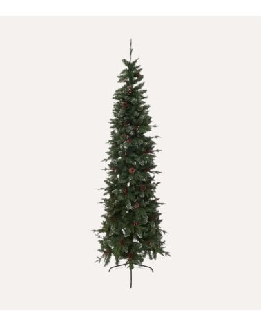 Árbol de Navidad Skyrise Estrecho con Pinos y Bayas