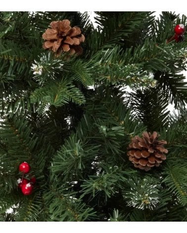 Árbol de Navidad Skyrise Estrecho con Pinos y Bayas