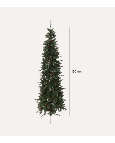 Árbol de Navidad Skyrise Estrecho con Pinos y Bayas