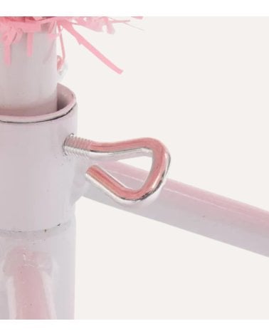 Árbol de Navidad Rosa Nevado de Plástico y Acero