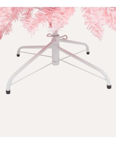 Árbol de Navidad Rosa Nevado de Plástico y Acero