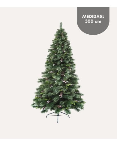 Árbol de Navidad Maxi Wyonming Nevado con Bayas y Piñas
