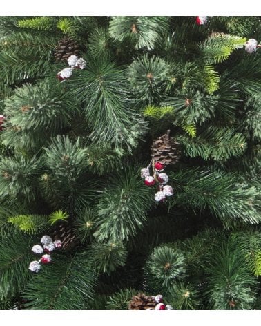 Árbol de Navidad Maxi Wyonming Nevado con Bayas y Piñas