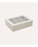 Caja de Té Amelie con 6 Compartimentos de Madera