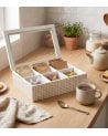 Caja de Té Amelie con 6 Compartimentos de Madera