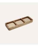 Centro de Mesa Amelie con 3 Compartimentos de Madera de Mango