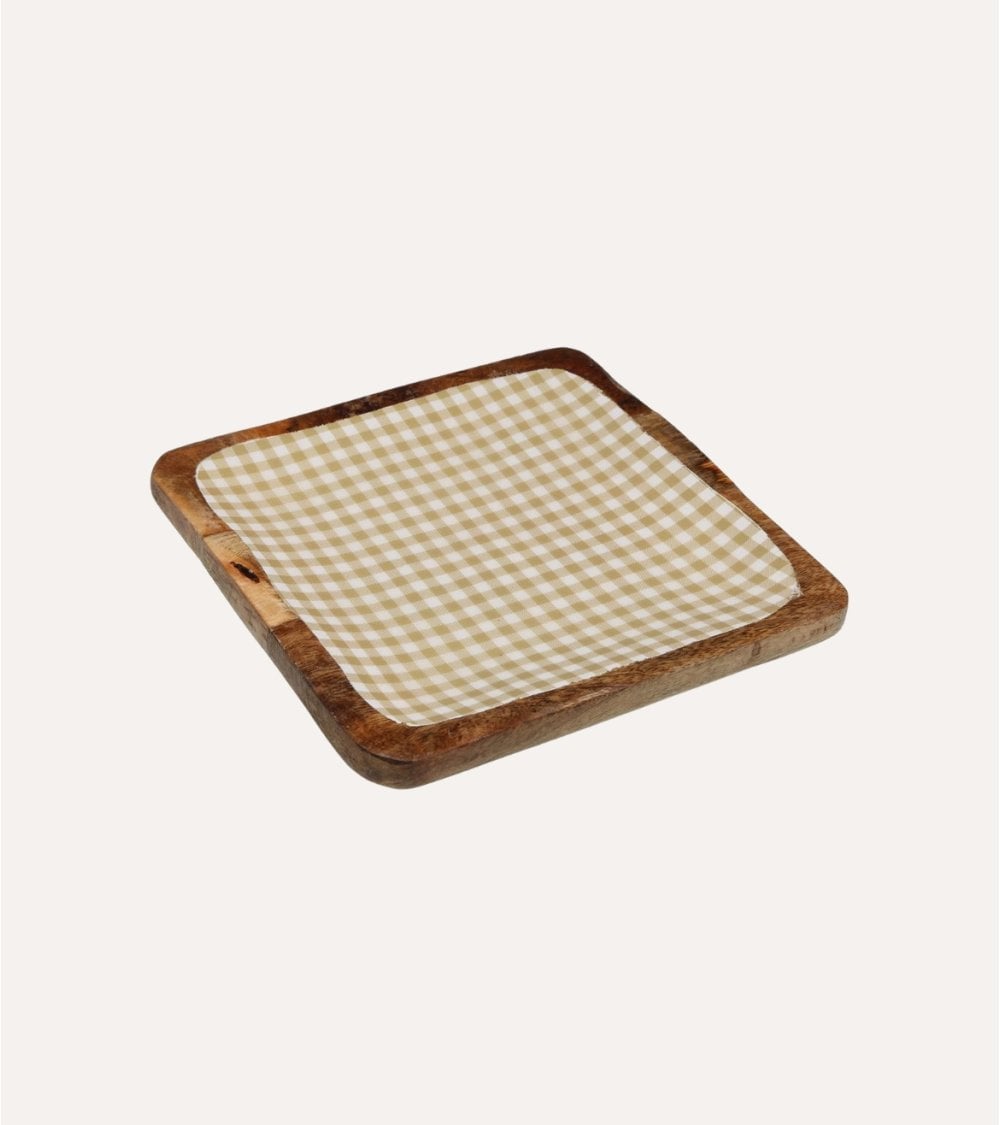 Centro de Mesa Amelie Cuadrado de Madera de Mango