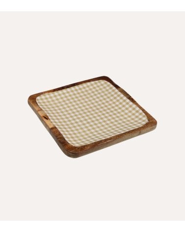 Centro de Mesa Amelie Cuadrado de Madera de Mango