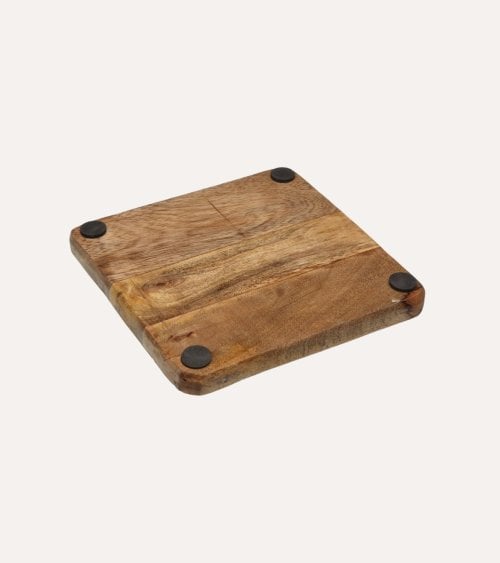 Centro de Mesa Amelie Cuadrado de Madera de Mango