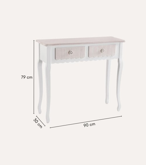 Consola Amelie con 2 Cajones de MDF