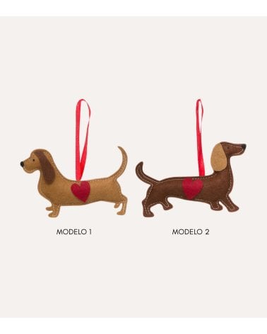 Colgante Perro Salchicha Navideño para Árbol
