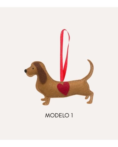 Colgante Perro Salchicha Navideño para Árbol