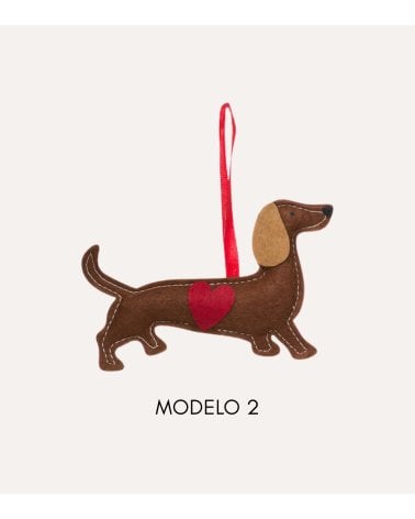 Colgante Perro Salchicha Navideño para Árbol