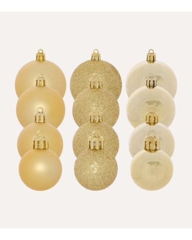 Set de 35 Bolas Brillantes con Tamaños Variados para Árbol