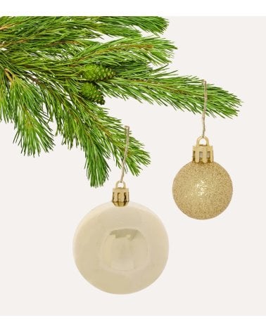 Set de 35 Bolas Brillantes con Tamaños Variados para Árbol