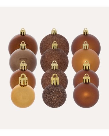 Set de 35 Bolas Brillantes con Tamaños Variados para Árbol