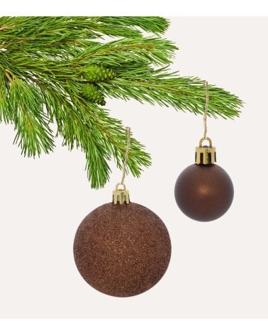 Set de 35 Bolas Brillantes con Tamaños Variados para Árbol