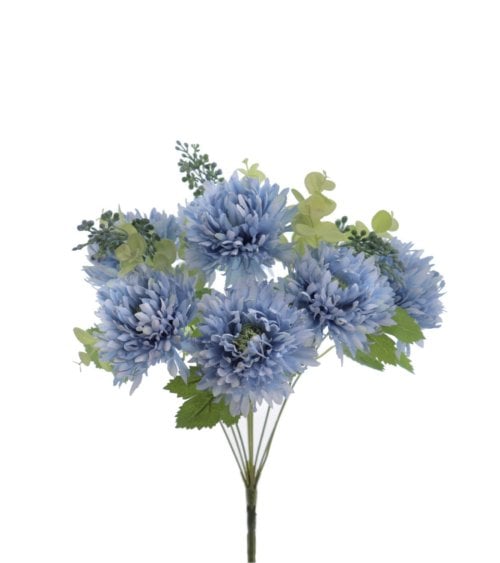 Ramo de Flores Mum Artificial, Decoración Hogar y Eventos, Resistente y Realista-1