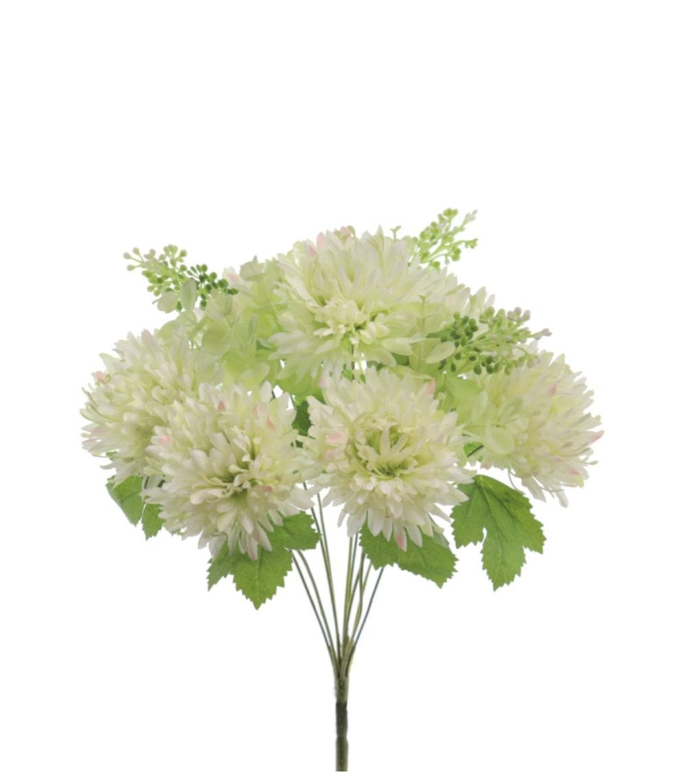 Ramo de Flores Mum Artificial, Decoración Hogar y Eventos, Resistente y Realista-4