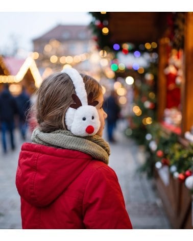 Orejeras Festivas Reno Navideño de Poliéster