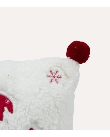 Cojín Muñecos de Jengibre Navideños con Borreguillo y Pompones