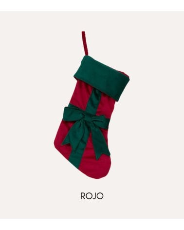Calcetín Navideño con Lazos para Colgar