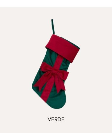 Calcetín Navideño con Lazos para Colgar