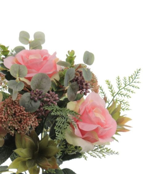Ramo de Rosas Exóticas Artificiales - Decoración Elegante para Hogar y Eventos-3