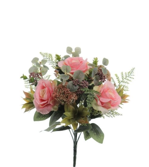 Ramo de Rosas Exóticas Artificiales - Decoración Elegante para Hogar y Eventos-1