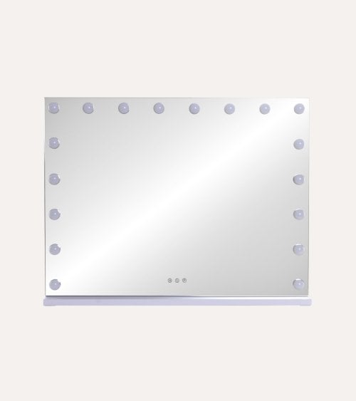Espejo con Bombillas LED Rectangular y Horizontal Táctil de Mesa