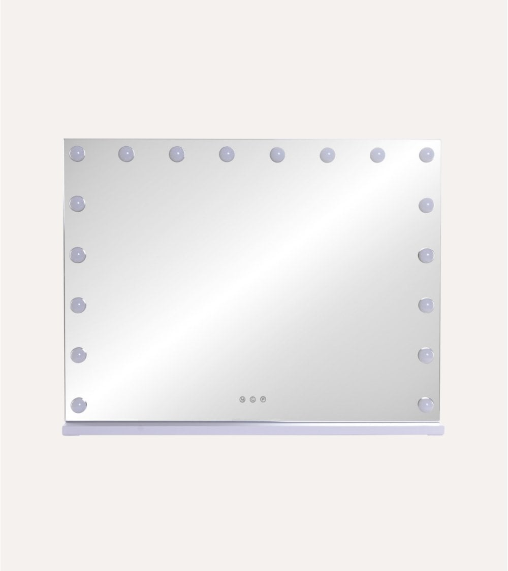 Espejo con Bombillas LED Rectangular y Horizontal Táctil de Mesa